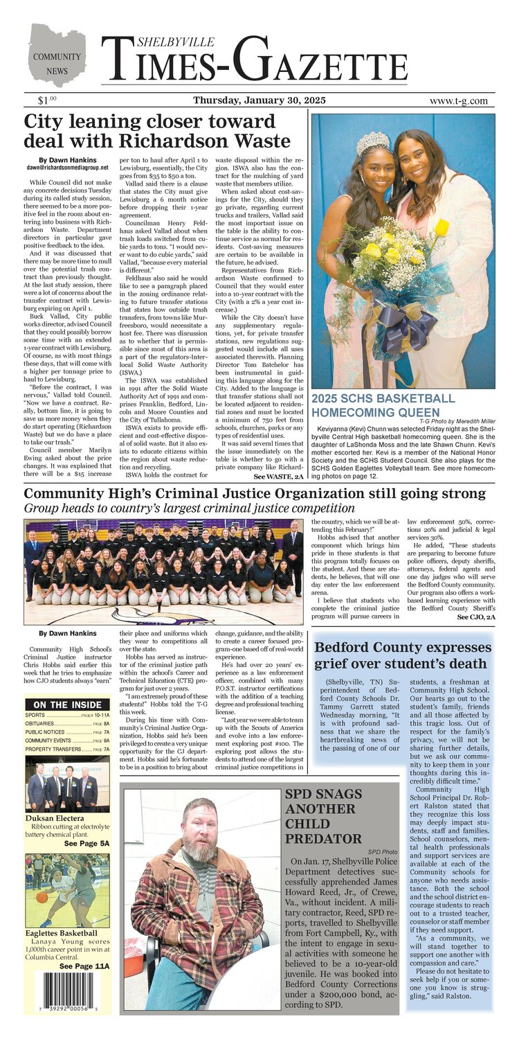 E-Edition Jan. 30, 2025 - Shelbyville Times-Gazette